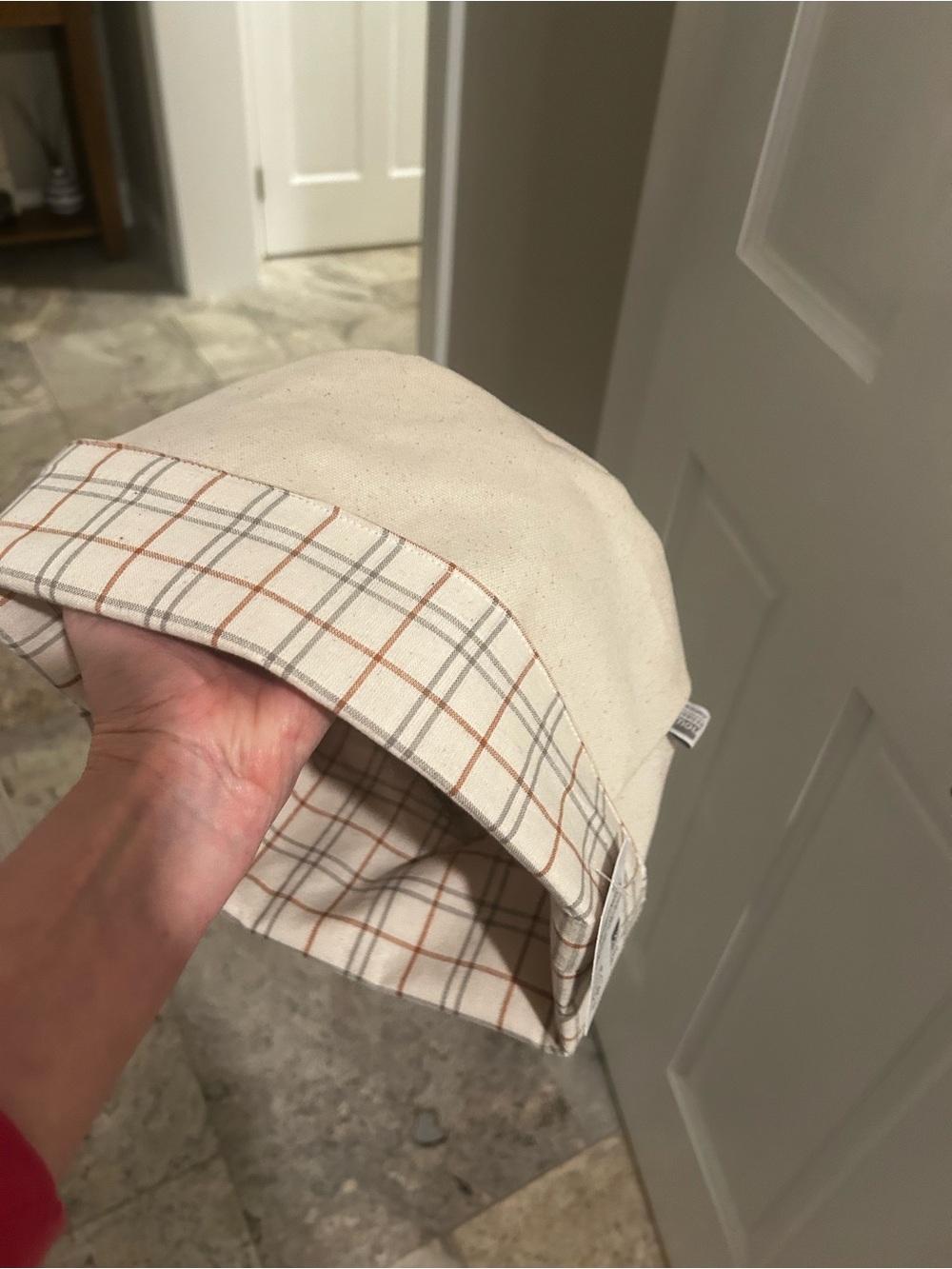 Now Designs by Danica plaid cotton bread basket, NWT